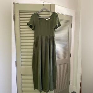Christy Dawn Olive green maxi dress Petite Medium